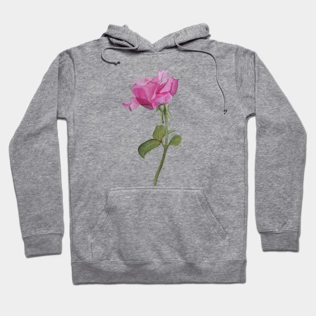 Watercolor rose Hoodie by RosanneCreates